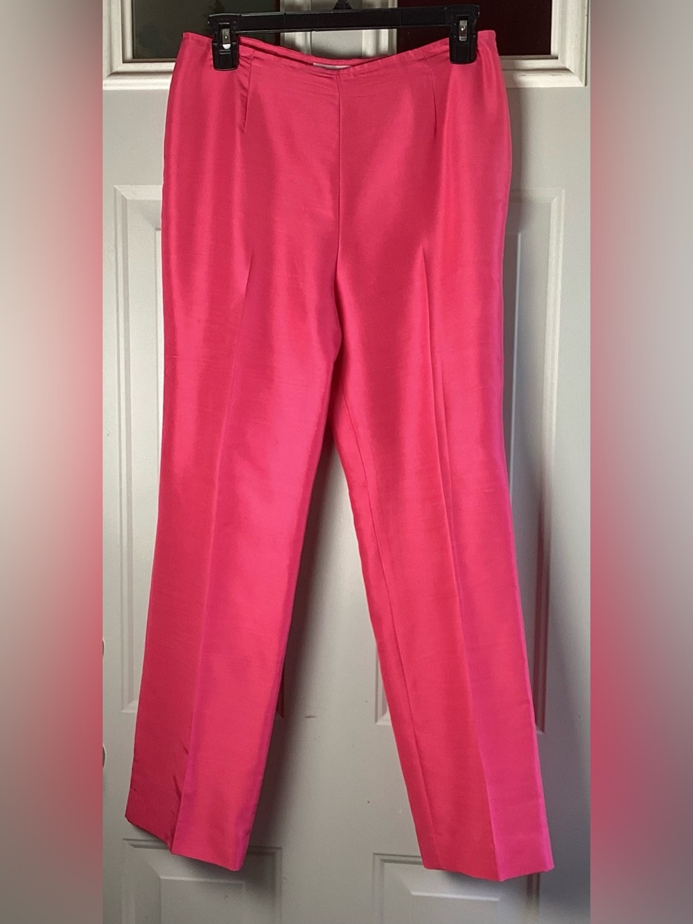 LOFT Hot Pink Straight-Leg Dress Trousers 100% Silk